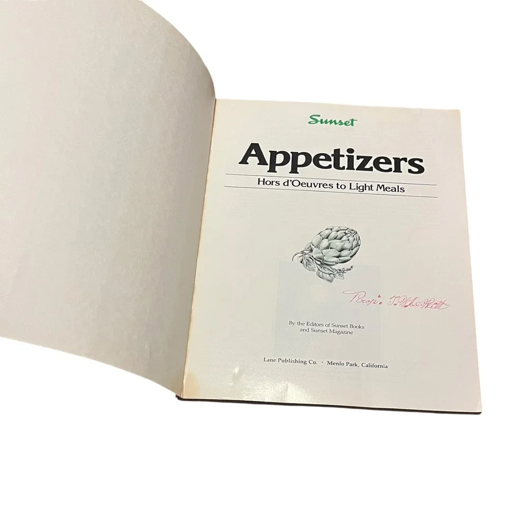 Sunset Appetizers‎ Hors d'Oeuvres to Light Meals Cookbook 1988 VTG PB 0376020342
